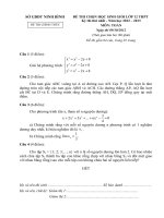 Đề thi học sinh giỏi lớp 12 THPT tỉnh Ninh Bình năm 2012 - 2013 (Lần 1) môn toán