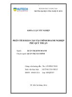 Phân tích báo cáo tài chính doanh nghệp Phú Quý Thuận