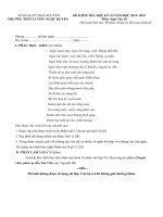 Đề kiểm tra học kì 2 môn Ngữ văn lớp 10 năm học 2014-2015 trường THPT Lương Ngọc Quyến, Thái Nguyên