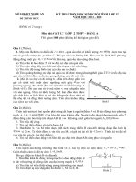 Đề thi học sinh giỏi tỉnh Nghệ An năm 2011 - 2012 môn Vật lý lớp 12 Bảng A