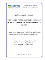 Một số giải pháp hoàn thiện công tác quản trị nhân sự tại khách sạn OSCAR Sài Gòn