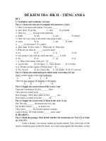 đề kiểm tra học kì 2, tiếng anh 6, đề số 4