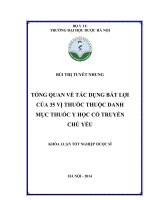 Tổng quan về tác dụng bất lợi của 35 vị thuốc thuộc danh mục thuốc y học cổ truyền chủ yếu