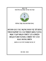 Đánh giá tác dụng bảo vệ tế bào thần kinh và cải thiện khả năng học tập nhận thức của phân đoạn n butanol chiết từ cây rau đắng biển