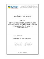 Kế toán doanh thu, chi phí và xác định kết quả kinh doanh tại công ty TNHH sản xuất và dịch vụ Tân Vĩnh Tiến