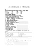 đề kiểm tra học kì 2, tiếng anh 6, đề số 10