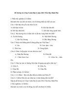 Đề thi học kì 2 lớp 5 môn địa lý năm 2014 tiểu học bình phú