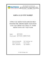 Công tác kiểm toán khoản mục doanh thu tại công ty TNHH kiểm toán AFC Việt Nam