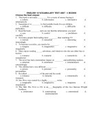 ENGLISH 12 VOCABULARY TEST UNIT  11 BOOKS