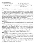 Đề thi Hóa học tuyển sinh vào lớp 10 chuyên số 6