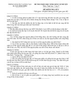 Đề thi học sinh giỏi huyện Kim Môn môn sinh 9 đề 3 năm học 2014 - 2015 (có đáp án)