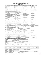 Bộ đề thi HKII tiếng Anh lớp 6 (with key)