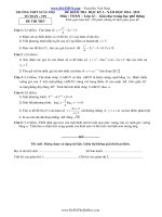 ĐỀ KIỂM TRA HKI MÔN TOÁN 12 NĂM 2015