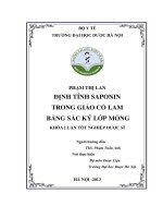 Định tính saponin trong giảo cổ lam bằng sắc ký lớp mỏng