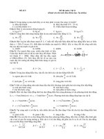 Đề thi trắc nghiệm môn vật lý 3 lớp 12