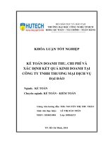 Kế toán doanh thu, chi phí và xác định kết quả kinh doanh tại công ty TNHH thương mại dịch vụ Đại Đảo