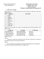 Đề thi học sinh giỏi Lịch sử lớp 8 số 7