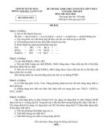 Đề thi học sinh giỏi Hóa học 9 chọn lọc số 8