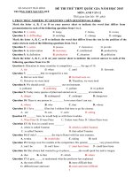 Đề thi thử môn Tiếng Anh 2016 (9)