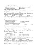 Đề thi trắc nghiệm phần cân bằng hóa học