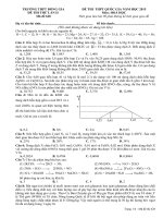THPT ĐỒNG GIA ĐỀ THI THỬ HÓA HỌC LẦN 2