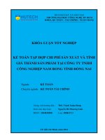 Kế toán tập hợp chi phí sản xuất và tính giá thành sản phẩm tại cty TNHH Công nghiệp Nam Rong tỉnh Đồng Nai