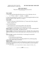 Đề thi chọn học sinh giỏi môn Hóa học lớp 8 số 6