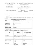 Đề thi chọn đội tuyển dự thi Quốc Gia THPT năm 2014 tỉnh Đăk Lăk môn anh