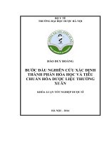 Bước đầu nghiên cứu và xác định thành phần hóa học và tiêu chuẩn hóa dược liệu thường xuân