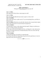 Đề thi học sinh giỏi môn Sinh học 8 số 14