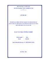 Tìm hiểu quá trình thương mại hoá sản phẩm, đánh giá chất lượng sữa bò tươi của đàn bò đang nuôi tại các nông hộ xã Phù Đổng, Gia Lâm, Hà Nội