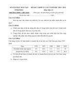 Đề khảo sát chất lượng khối 11 lần 5 môn Địa lý năm học 2014 - 2015 trường THPT Liễn Sơn, Vĩnh Phúc