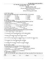 KỲ THI THỬ TUYỂN SINH VÀO LỚP 10 THPT môn anh