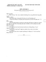 Đề thi học sinh giỏi môn Sinh học 8 số 12