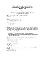 Đề thi tuyển sinh lớp 10 hệ THPT chuyên. Trường ĐHKHTN - ĐHQG Hà Nội năm 2001