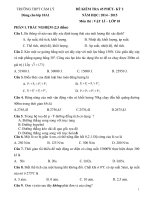 ĐỀ THI HKII MÔN VẬT LÝ 10