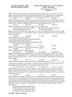 ĐỀ và GIẢI CHI TIẾT CHUYÊN VINH LẦN 2