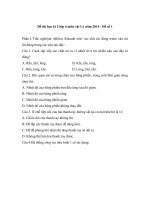 Đề thi học kì 2 lớp 6 môn vật lý năm 2014