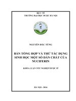 Bán tổng hợp và thử tác dụng sinh học một số dẫn chất của nuciferin