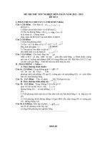 Đề thi thử tốt nghiệp THPT năm 2013 - môn Toán (Đề 3)