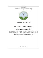 Khảo sát hoạt động đấu thầu thuốc tại thành phố đà nẵng năm 2013