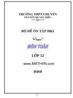 ĐỀ THI HK1 MÔN TOÁN 12 MỚI NHẤT