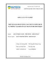 Một số giải pháp nâng cao chất lượng dịch vụ phòng ở khách sạn SIGNATURE BOUTIQE