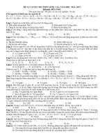 ĐỀ TỰ LUYỆN THI THPT QUỐC GIA NĂM HỌC 2014- 2015 MÔN HÓA ĐỀ SỐ 1