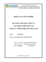 Kế toán vốn bằng tiền và các khoản phải thu tại công ty TNHH NOBLAND Việt Nam