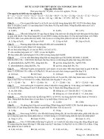 ĐỀ TỰ LUYỆN THI THPT QUỐC GIA NĂM HỌC 2014- 2015 MÔN HÓA ĐỀ SỐ 11