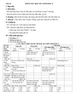 Đề kiểm tra học kì I sinh 8 năm học 2014 - 2015(có đáp án và ma trận)