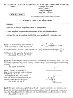 Đề thi học sinh giỏi giải toán trên máy tính Casio năm học 2012 - 2013 môn Vật lý