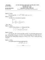 Đề thi học sinh giỏi lớp 12 THPT tỉnh Quảng Bình năm học 2012 - 2013 môn Toán - Vòng 1 (Có đáp án)