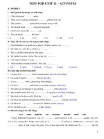 ĐỀ THI  tiếng Anh lớp 7 bài 13 (With key)2